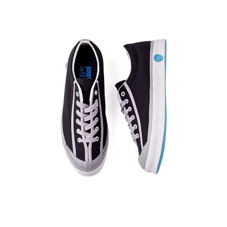 IT'S WEIRD Anti Slip And Wear Resistant Lightweight Low Top Skateboard Shoes Unisex Black Gray Color-6
