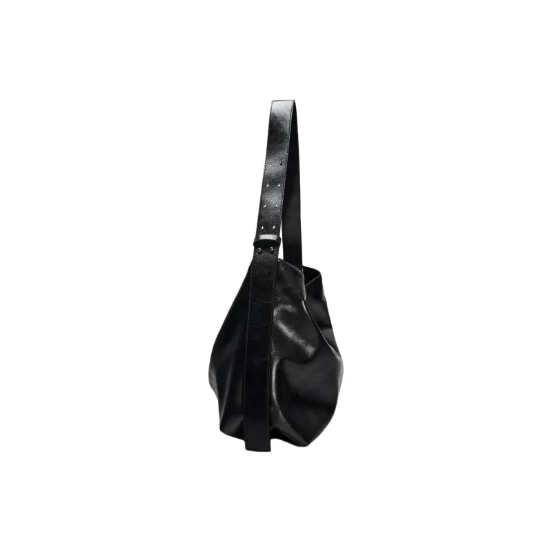 ZARA Polyurethane Portable Crossbody Bag, Shoulder Bag Tubas Women's Black-2