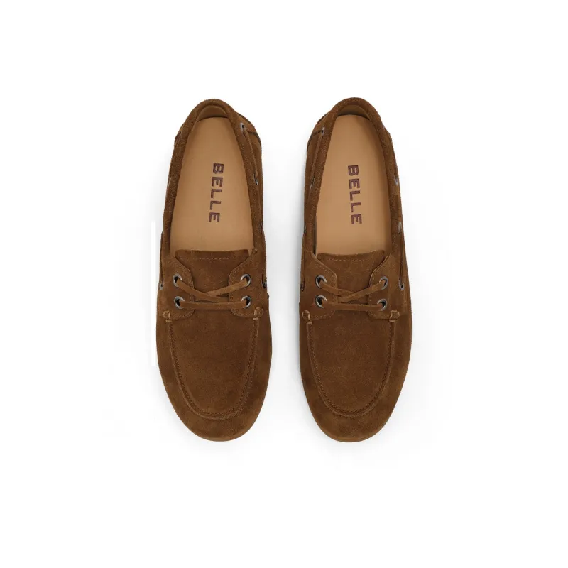 BELLE Boat Shoes Women's Brown Beige-2