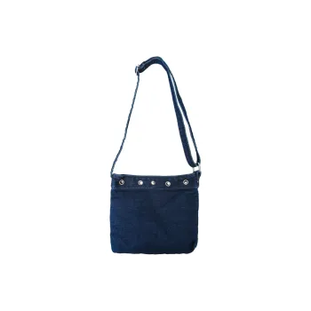OUZIHUANG Denim Crossbody Bag Unisex Dark Blue/Light Blue