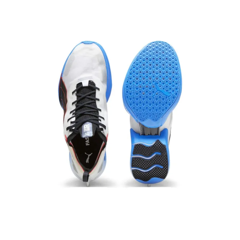 PUMA Fast R Nitro Elite Anti Slip Wear Resistant Low Top Carbon Plate Casual Running Shoes Men's White Blue-3