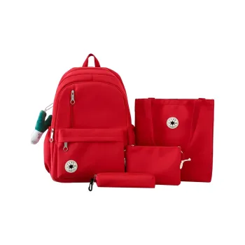 Deli Bear Nylon Four-Piece Set Backpack Regular Unisex Multicolor