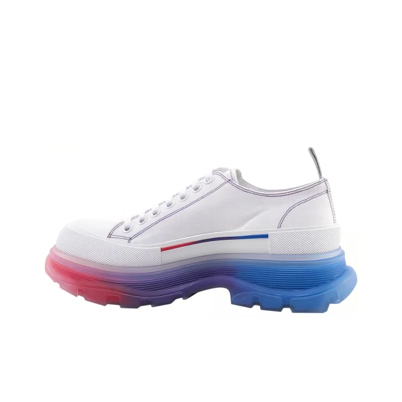 Alexander McQueen Tread Slick Low Lace Up Shoes 'White Multi'-0