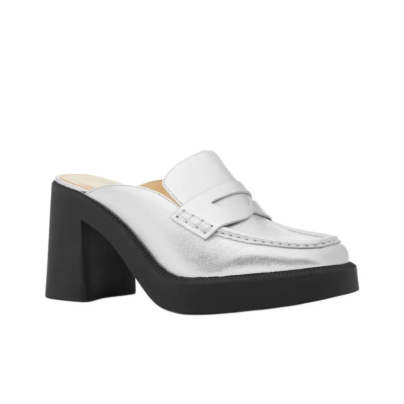 MICHAEL KORS Closed Toe Slippers 8.9cm Women's Silver-2