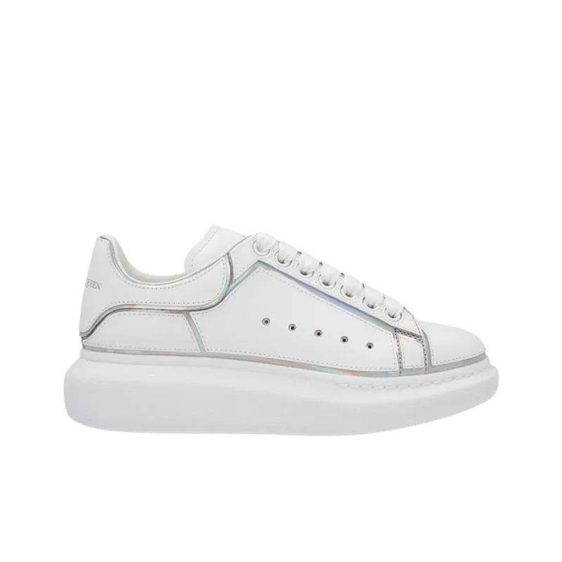 Alexander McQueen Oversized White Silver Hologram Trim-1