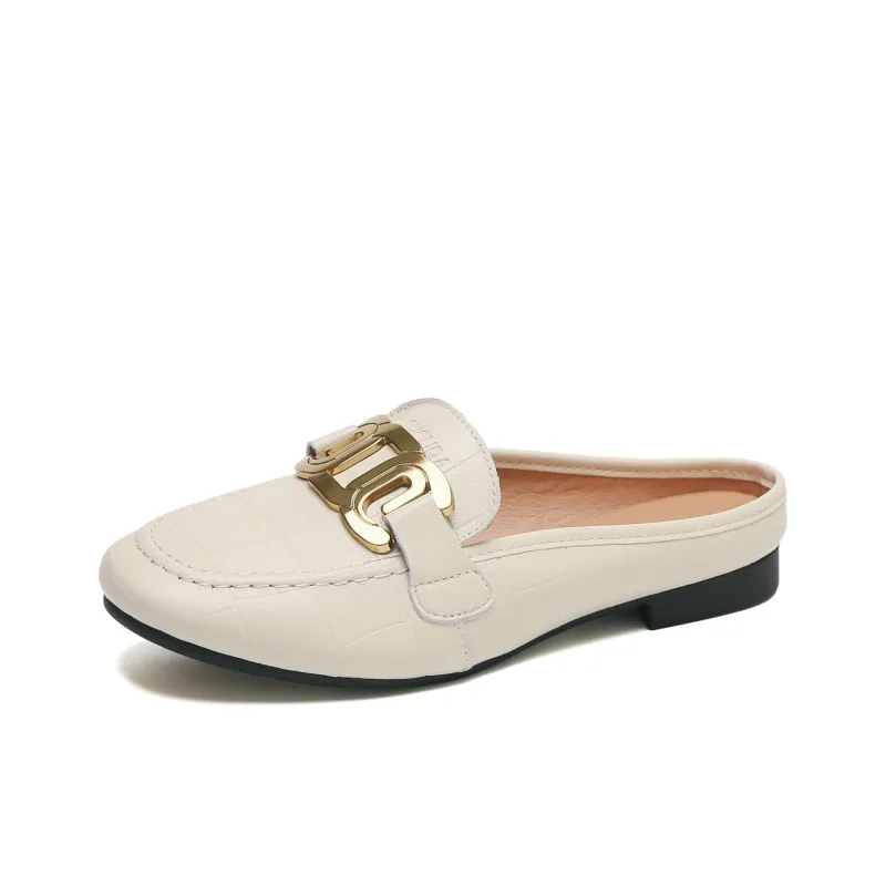 SOBB TPR Sole Abrasion Resistant Wrap toe Slippers Women's Beige-1