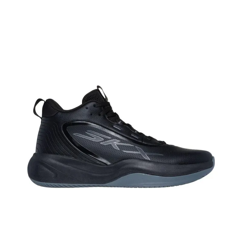 Skechers Anti Slip Wear Resistant Mid Top Basketball Shoes Men's Black-1