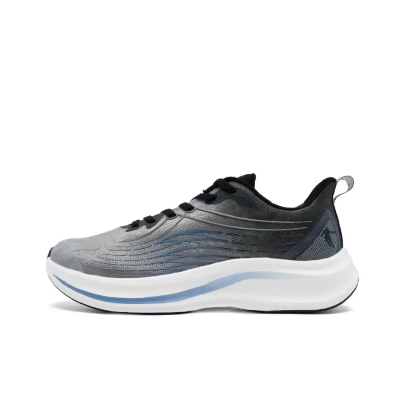 QIAODAN Anti Slip Wear Resistant Low Top Casual Running Shoes Men's Silent Gray Washed Blue-0