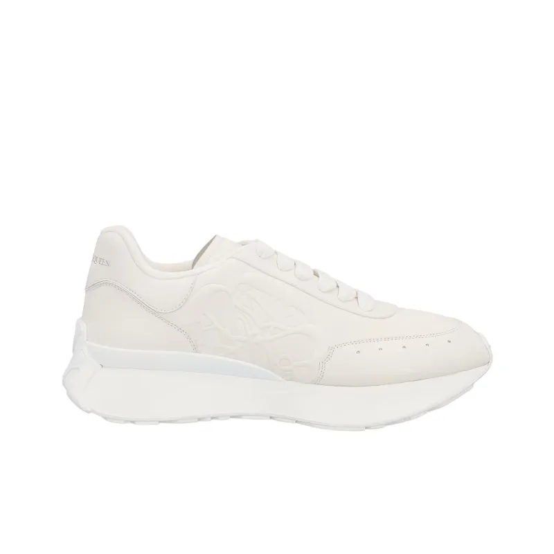 Alexander McQueen Sprint Runner Leather Sneakers 'Beige White'-1
