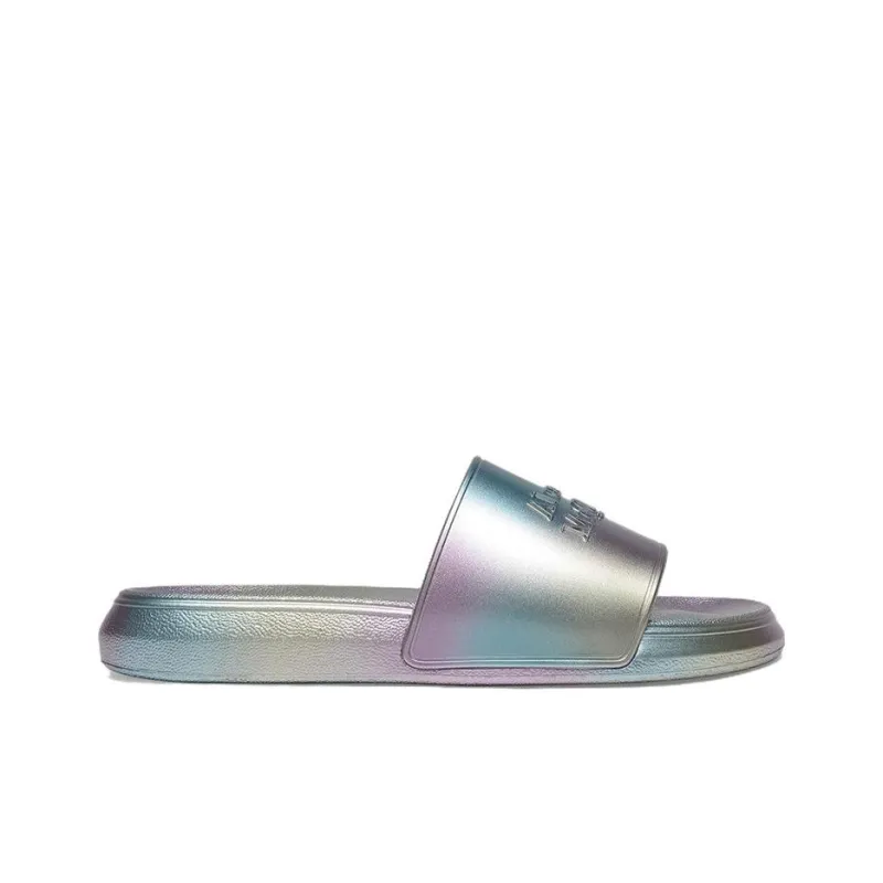 Alexander McQueen Metallic Debossed-logo Slides-1