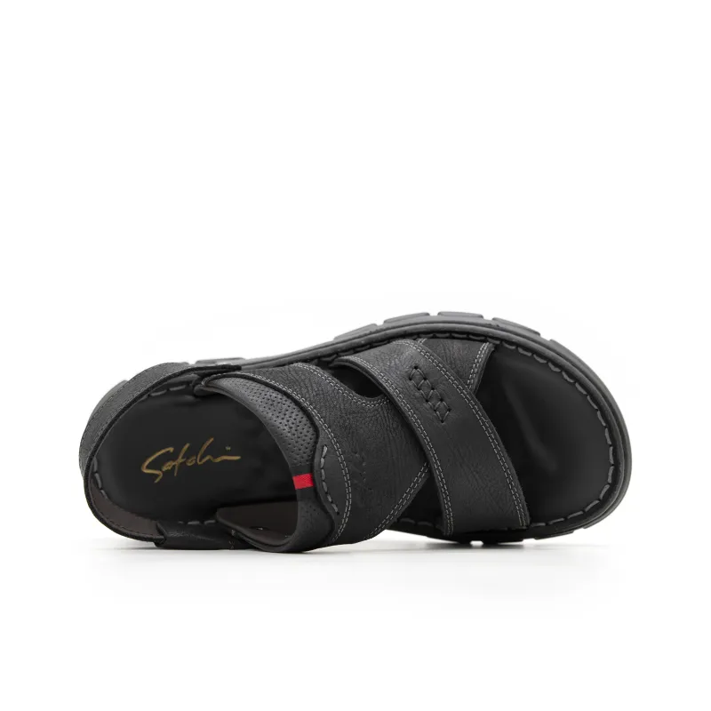 Satchi Beach Sandals Men's Black-3