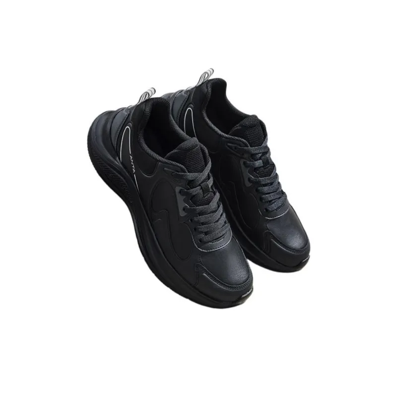 Anta Cushioning, Wear Resistant Low Top Running Shoes Men's Black-2