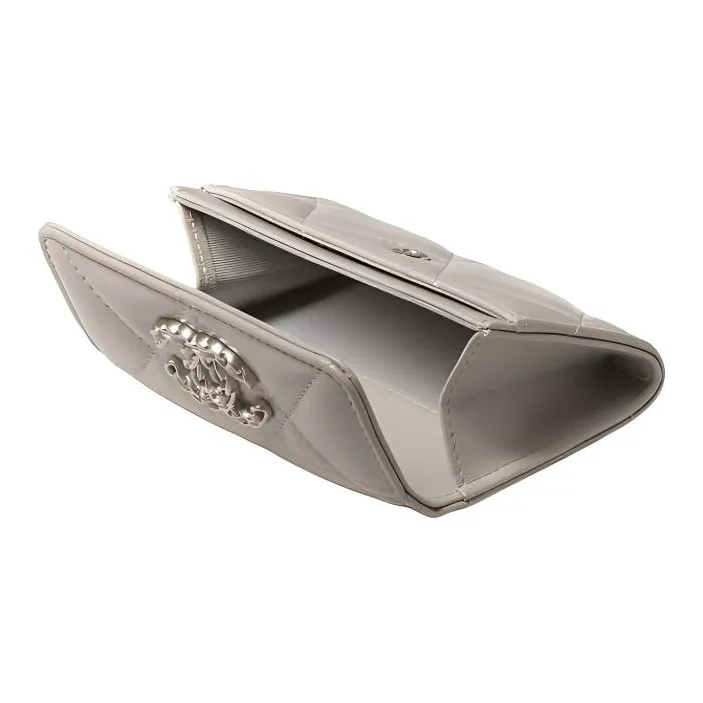 CHANEL Lambskin Wallet, Card Holder Regular Women's Gray-2