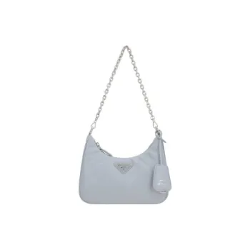 PRADA Re Edition Leather Portable Crossbody Bag Shoulder Bag Women's Cornflower Blue