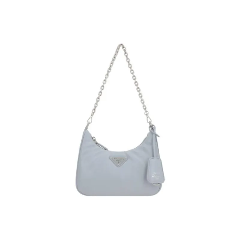 PRADA Re Edition Leather Portable Crossbody Bag Shoulder Bag Women's Cornflower Blue-0