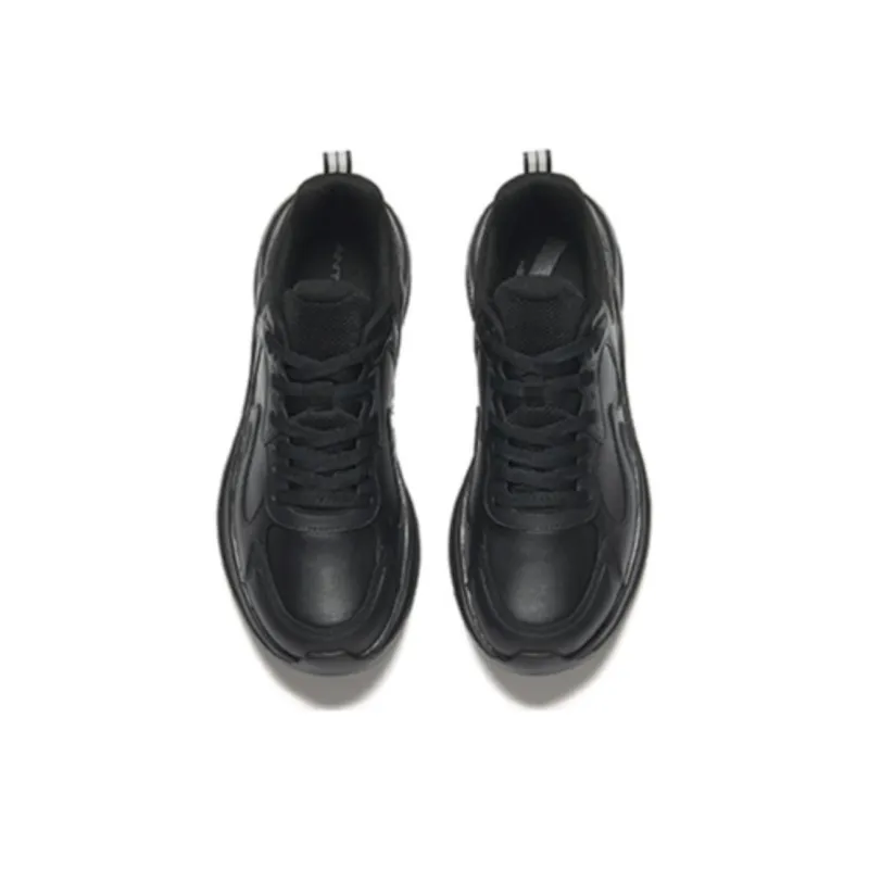 Anta Cushioning, Wear Resistant Low Top Running Shoes Men's Black-3