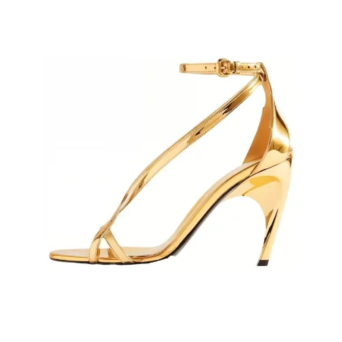 Alexander McQueen Armadillo Strap Sandals 8.5cm Women's Gold