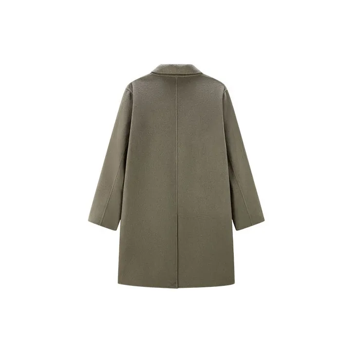 PEACEBIRD MEN Single Breasted Trench Coat Unisex-3