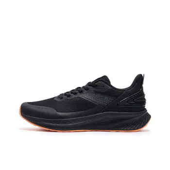 361° Feng Yi Anti-Slip Wear-Resistant Low-Top Casual Running Shoes Men's Black Orange