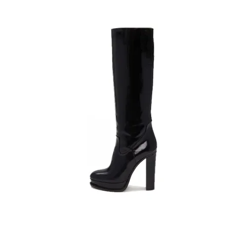 Alexander McQueen 120mm Platform Leather Knee Boots