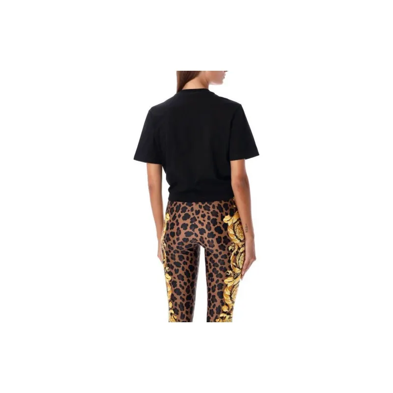 VERSACE Safety-Pin Detailed Cropped T-Shirt-2