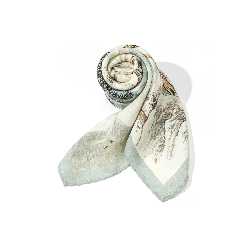 Shanghai Story 100% Mulberry Silk Silk Scarves Women's Spring Mountain In Sight Gift Box Set-7