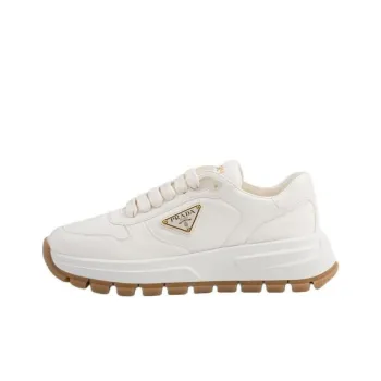 PRADA Triangle logo Leather Sneakers