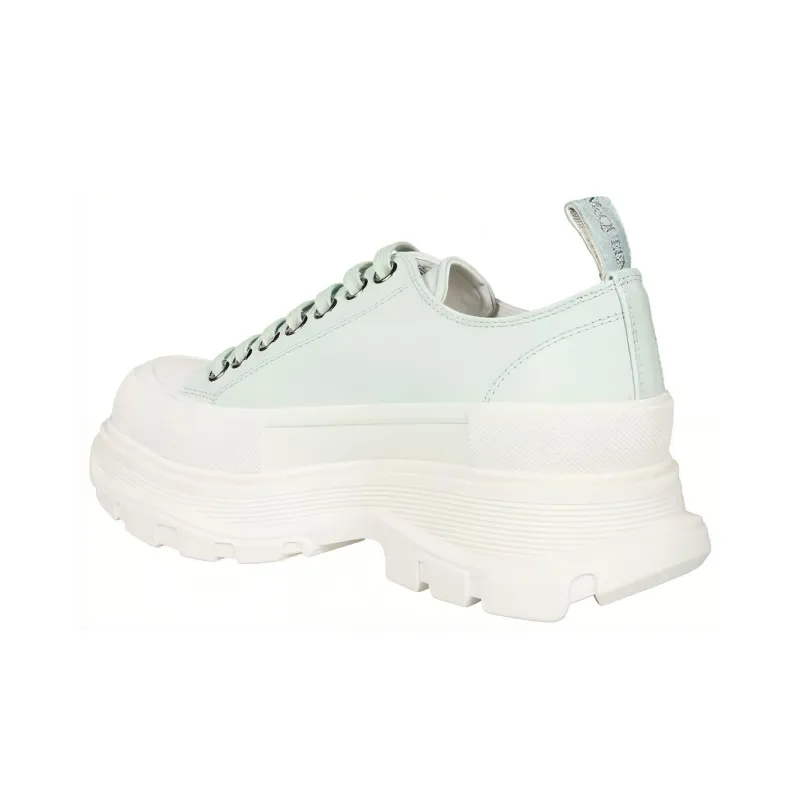 Alexander McQueen Tread Slick Leather Sneakers 'Green White'-3