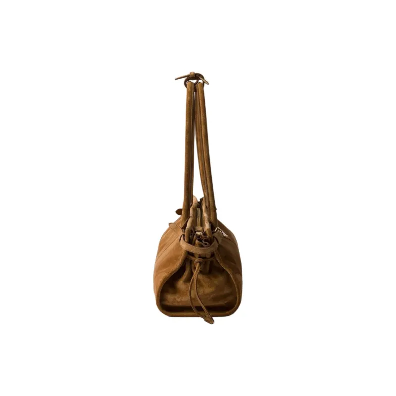 PRADA Suede One Shoulder Handbag Medium Size Women's Cinnamon-2