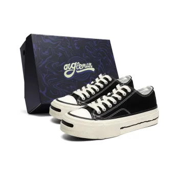 OUGLEMEN Lightweight Height Increasing Low-Top Canvas Shoes Men's Gift Box Set
