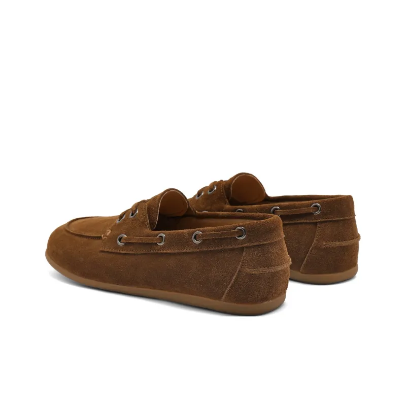 BELLE Boat Shoes Women's Brown Beige-3