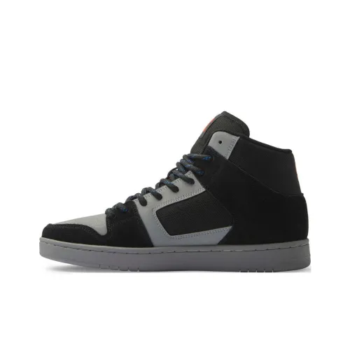 DC Shoes Slip Resistant Shock Absorbers High Top Skateboard Shoes Men's Black Gray