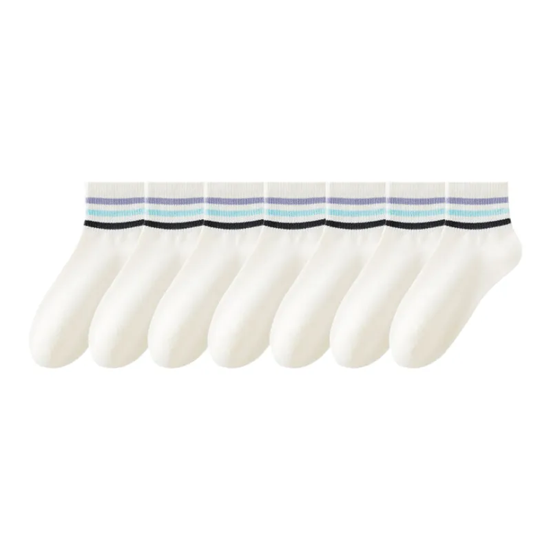 Lan Miao Mid Calf Socks Women's 7 Pack-12