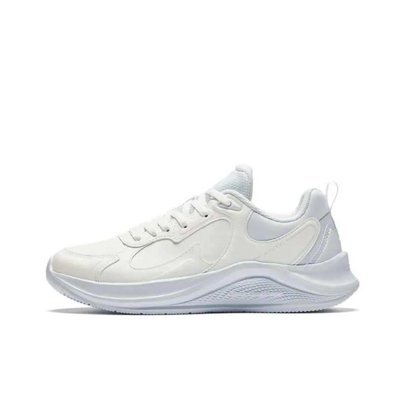 Anta Walk Cushioning, Slip Resistant, And Abrasion Resistant Low Top Casual Running Shoes Women's White Blue-0