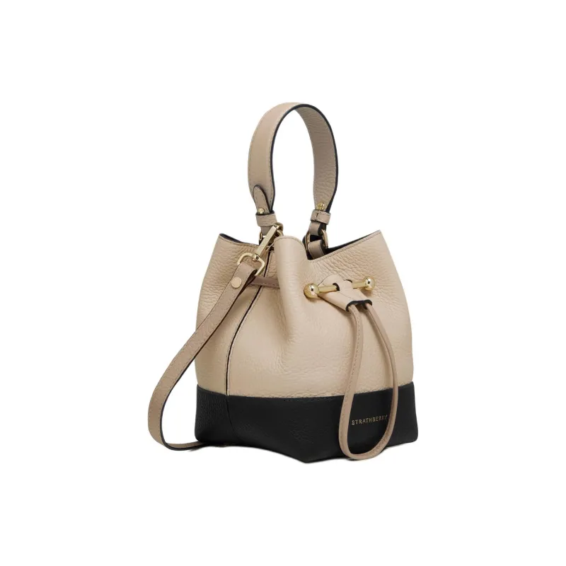 Strathberry Grained Calfskin Handbag Shoulder Bag Crossbody Bag Women's Black/White Wheat-1