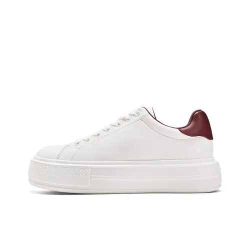 BOSSSUNWEN Skateboard Shoes Women's Low-Top White