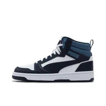 PUMA Rebound V6 Anti Slip Wear Resistant Mid Top Skateboard Shoes Unisex Black Blue