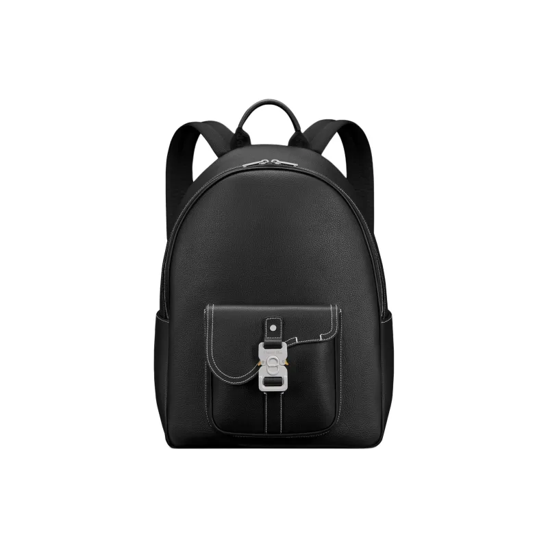 DIOR Saddle Grain Calfskin Backpack Regular Men's Black-0