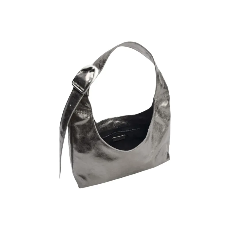 ZARA Artificial Leather One Shoulder Handbags Mini Women's Silver-4