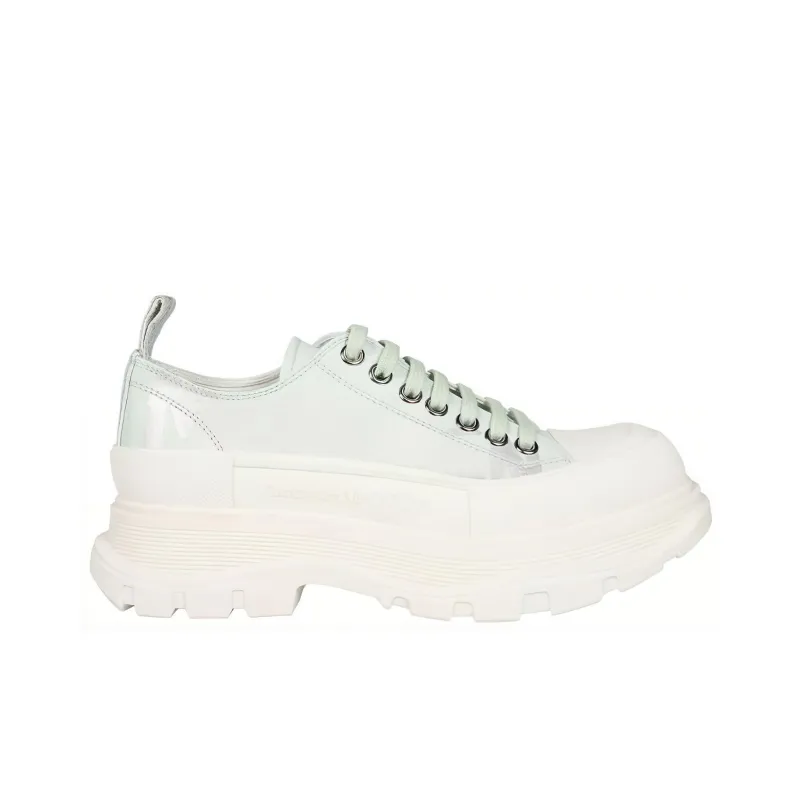 Alexander McQueen Tread Slick Leather Sneakers 'Green White'-1