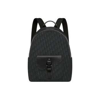 DIOR Saddle Oblique Jacquard Canvas Backpack Regular Men's Black