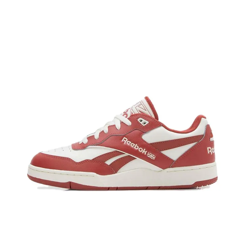 Reebok BB 4000 Anti Slip Wear Resistant Low Top Skateboard Shoes Unisex Red White-0