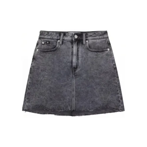 Calvin Klein Denim Short Skirts Women's Gray