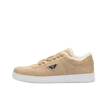 PRADA Low Top Skateboard Shoes Men's Light Brown