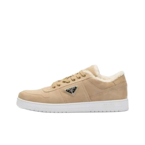 PRADA Skateboard Shoes Men Low-Top Light Brown