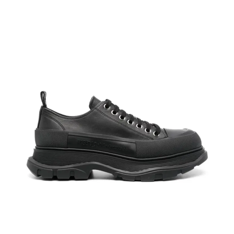 Alexander McQueen Tread Slick Canvas Sneakers 'All Black'-1