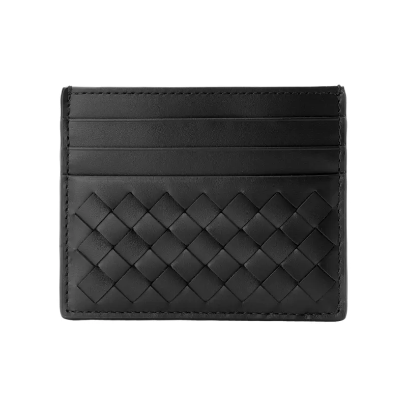 Bottega Veneta Intrecciato Card Case Black-1