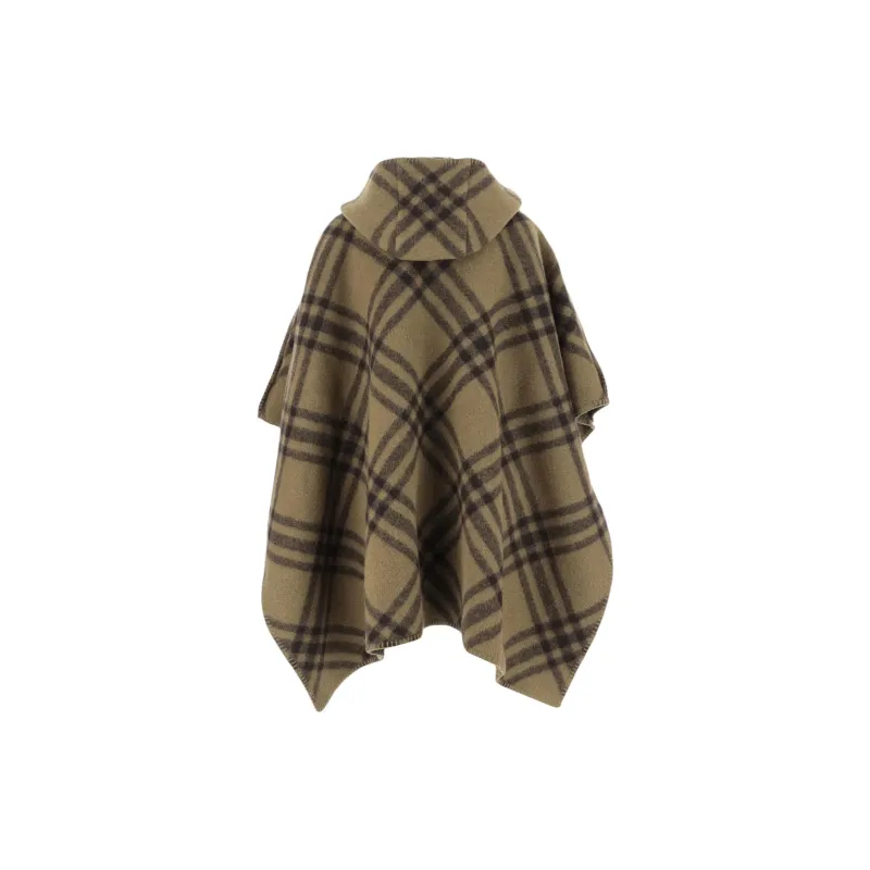 Burberry Check Pattern Hooded Cape-1