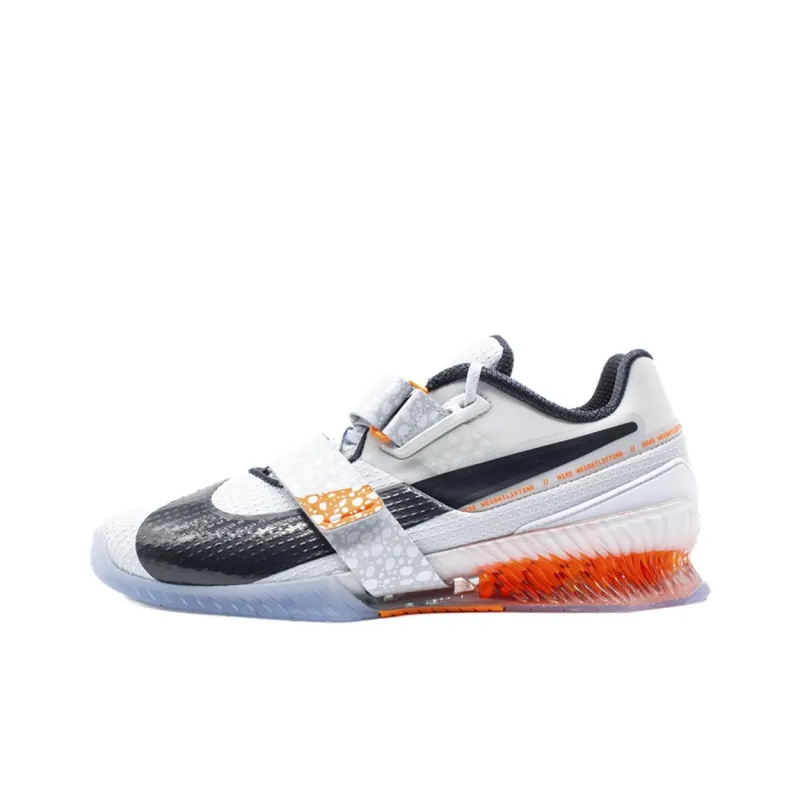 Nike Romaleos 4 Anti Slip Wear Resistant Low Top Weightlifting Shoes Unisex White-0