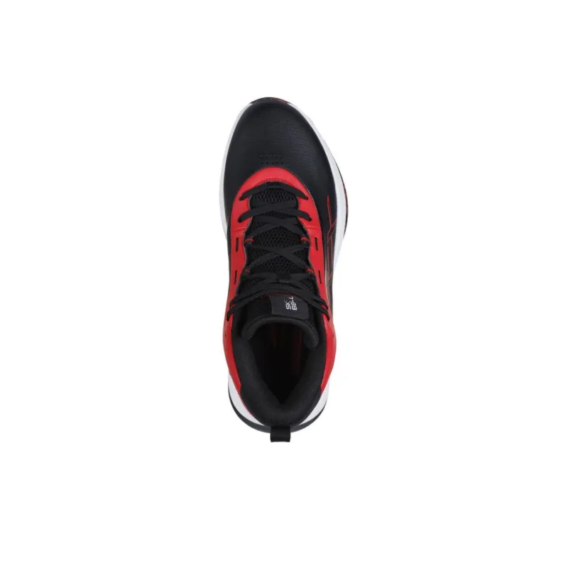 Skechers SKX Anti Slip Wear Resistant Mid Top Basketball Shoes Men's Black Red-3